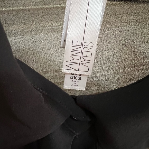 Marla Wynne Sz S sheer BLACK button shirt top Layers HSN - Picture 6 of 11